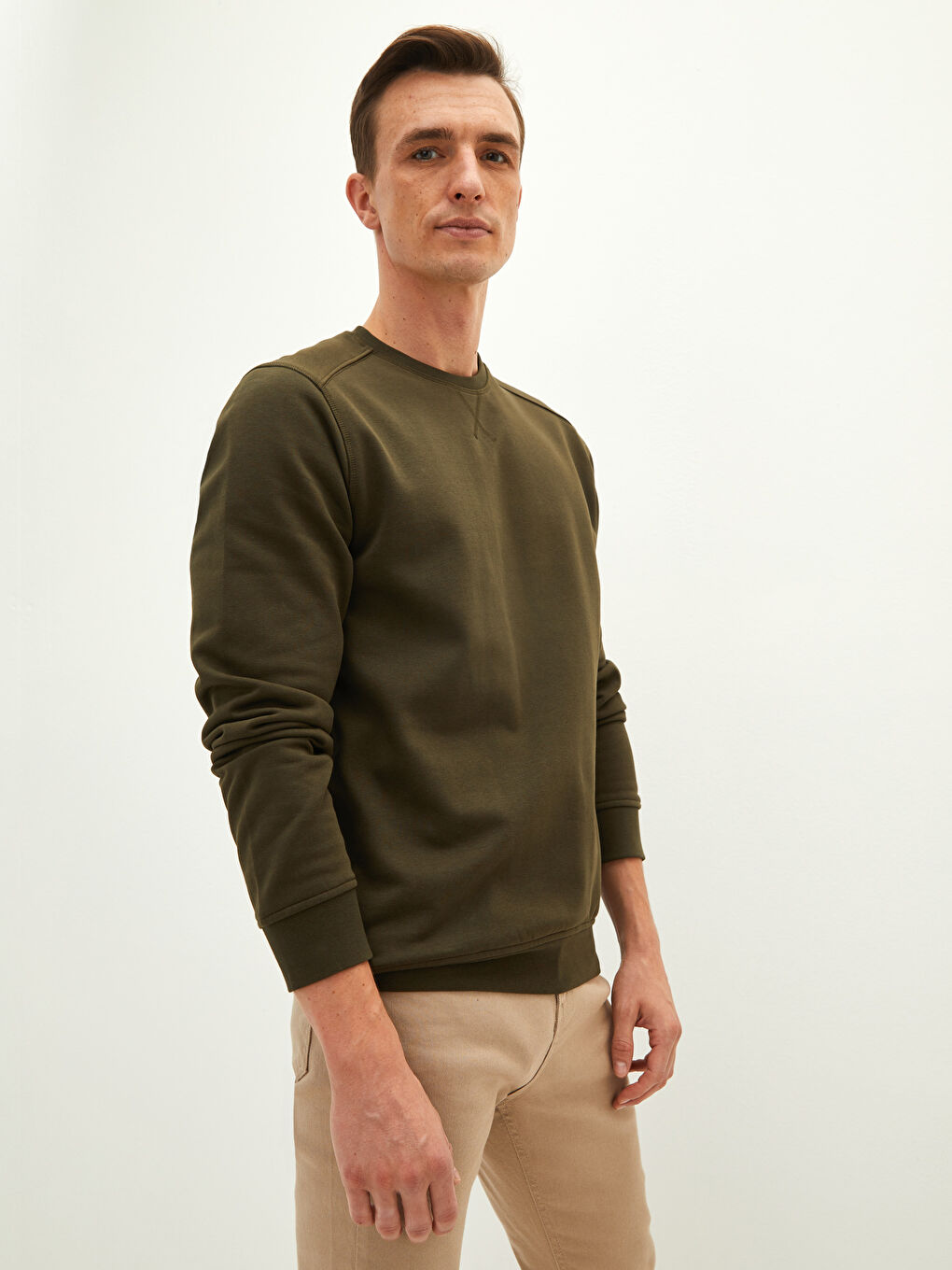 Свитшот Мужской Толстый С Длинным Рукавом С Круглым Вырезом