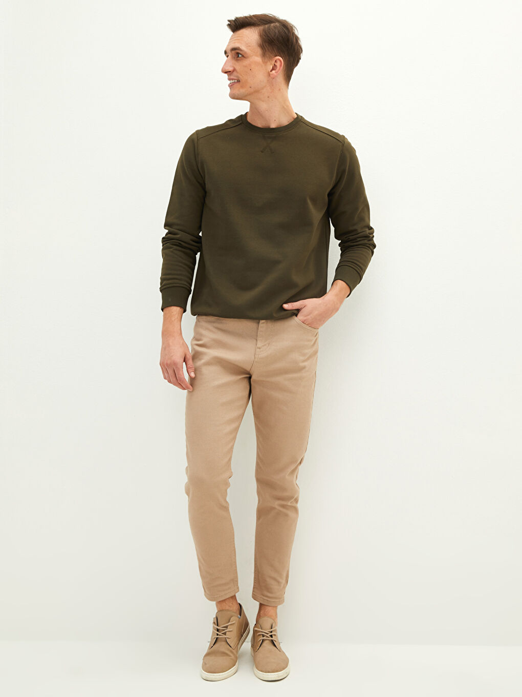 Свитшот Мужской Толстый С Длинным Рукавом С Круглым Вырезом-1