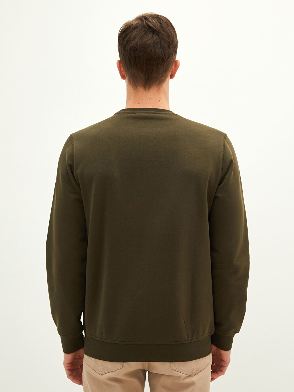 Свитшот Мужской Толстый С Длинным Рукавом С Круглым Вырезом-3