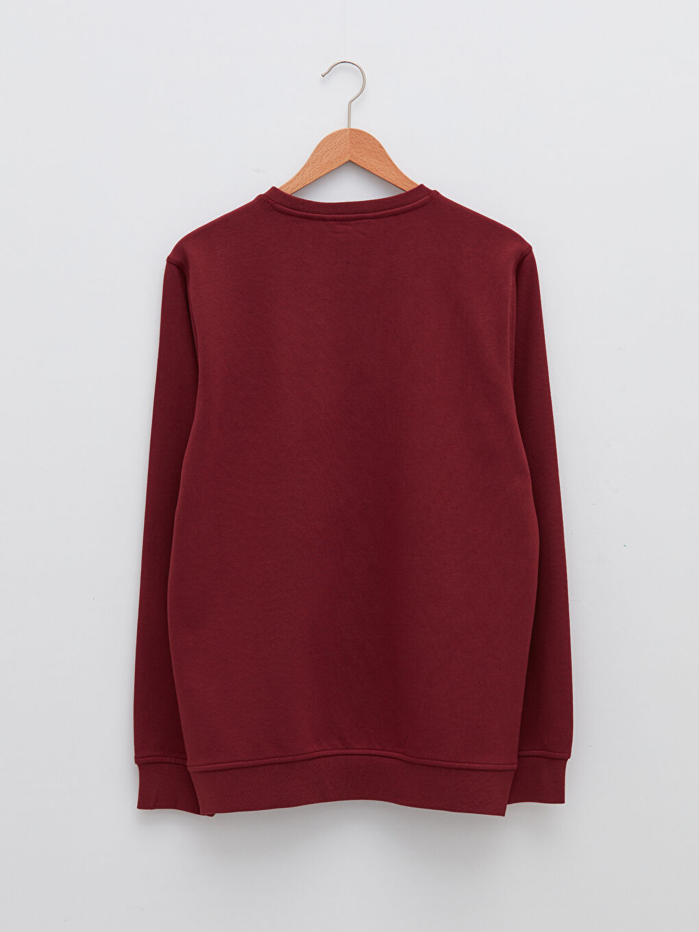 LCWAIKIKI Basic Bordo Bisiklet Yaka Uzun Kollu Kalın Erkek Sweatshirt - 6