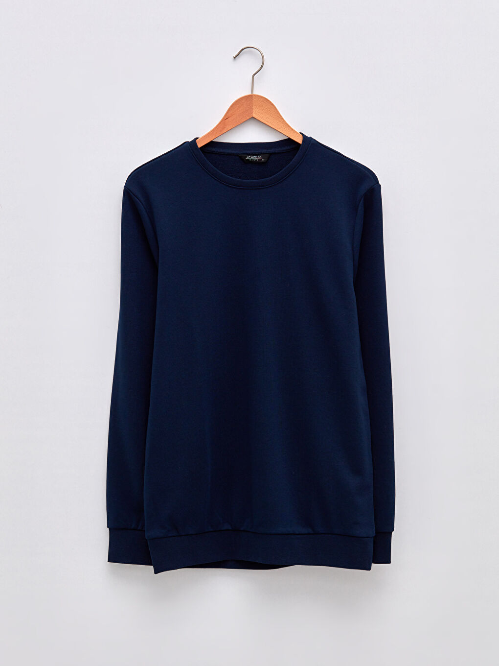 Lacivert Bisiklet Yaka Uzun Kollu Erkek Sweatshirt-4