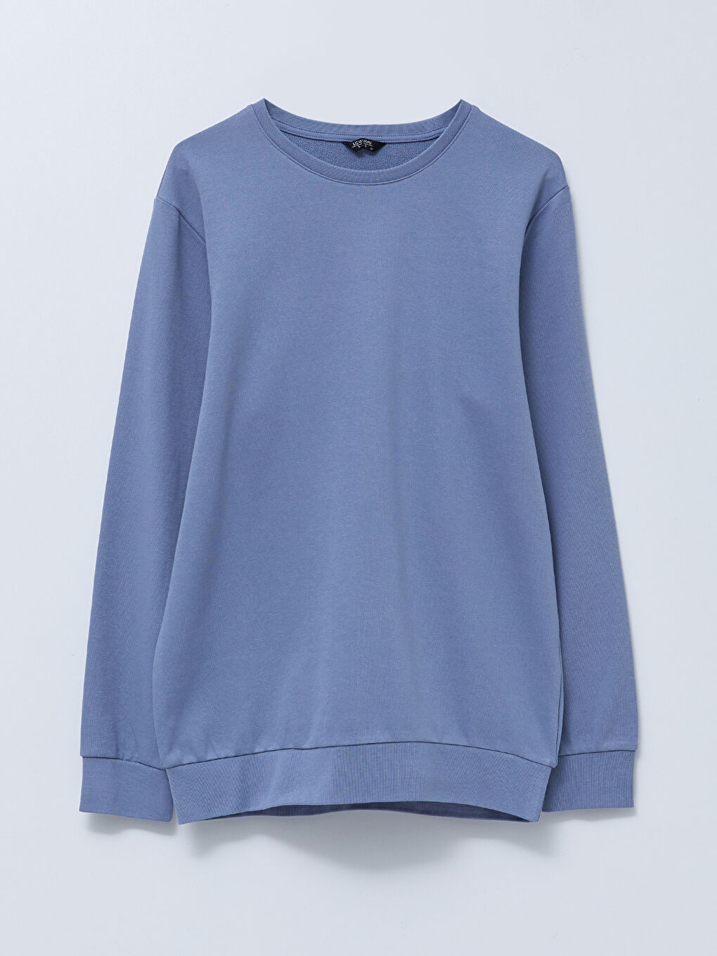 İndigo Bisiklet Yaka Uzun Kollu Erkek Sweatshirt-5