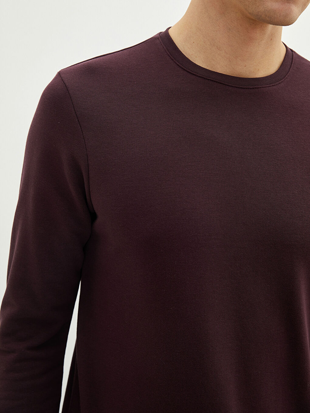 Mürdüm Bisiklet Yaka Uzun Kollu Erkek Sweatshirt-2