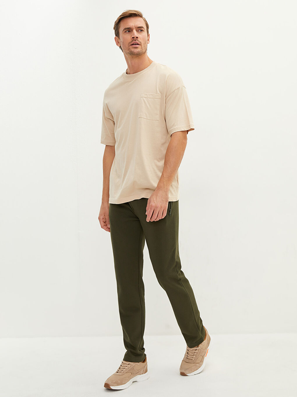 بنطلون رياضي تخين بقصة عادية للرجال