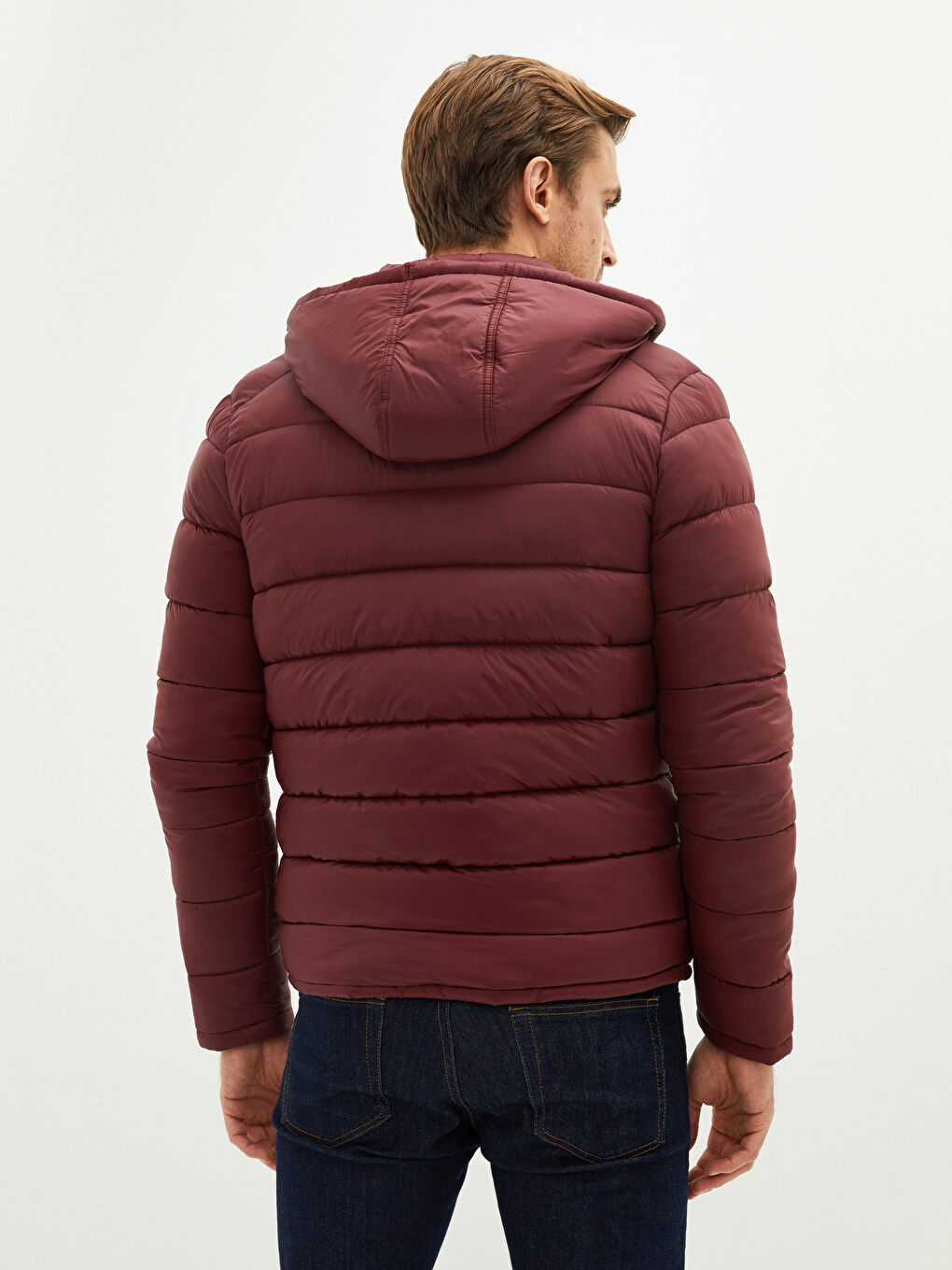 Geacă Matlasată Groasă Pentru Bărbați Cu Glugă Mare Modelată-4