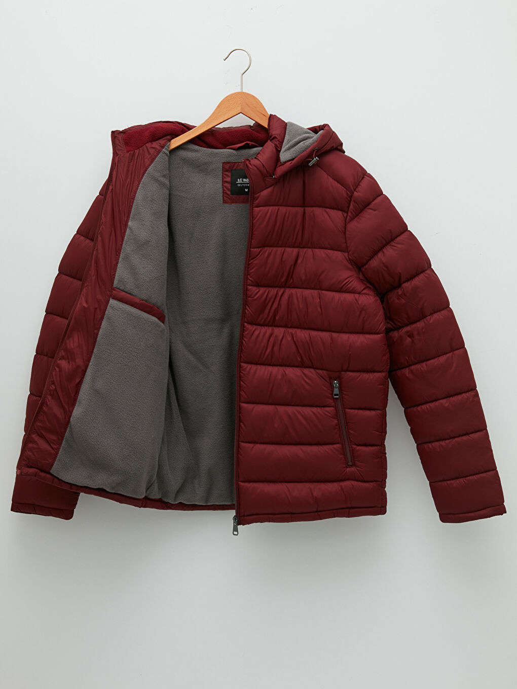 Geacă Matlasată Groasă Pentru Bărbați Cu Glugă Mare Modelată-6