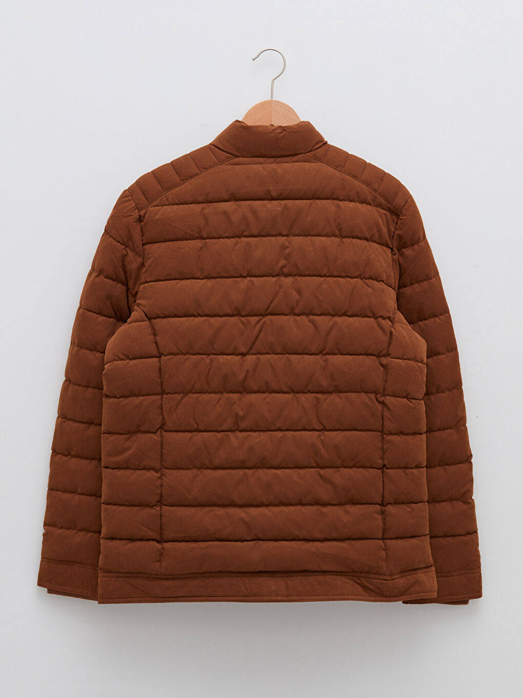 Стандартна кройка палто с яка тип фуния за мъже, плътно-6