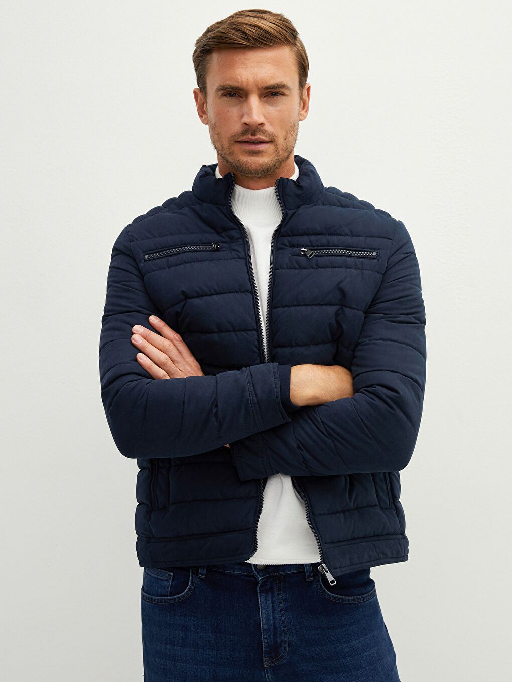 Standard Fit Turtle Neck Thick Men's Coat-4