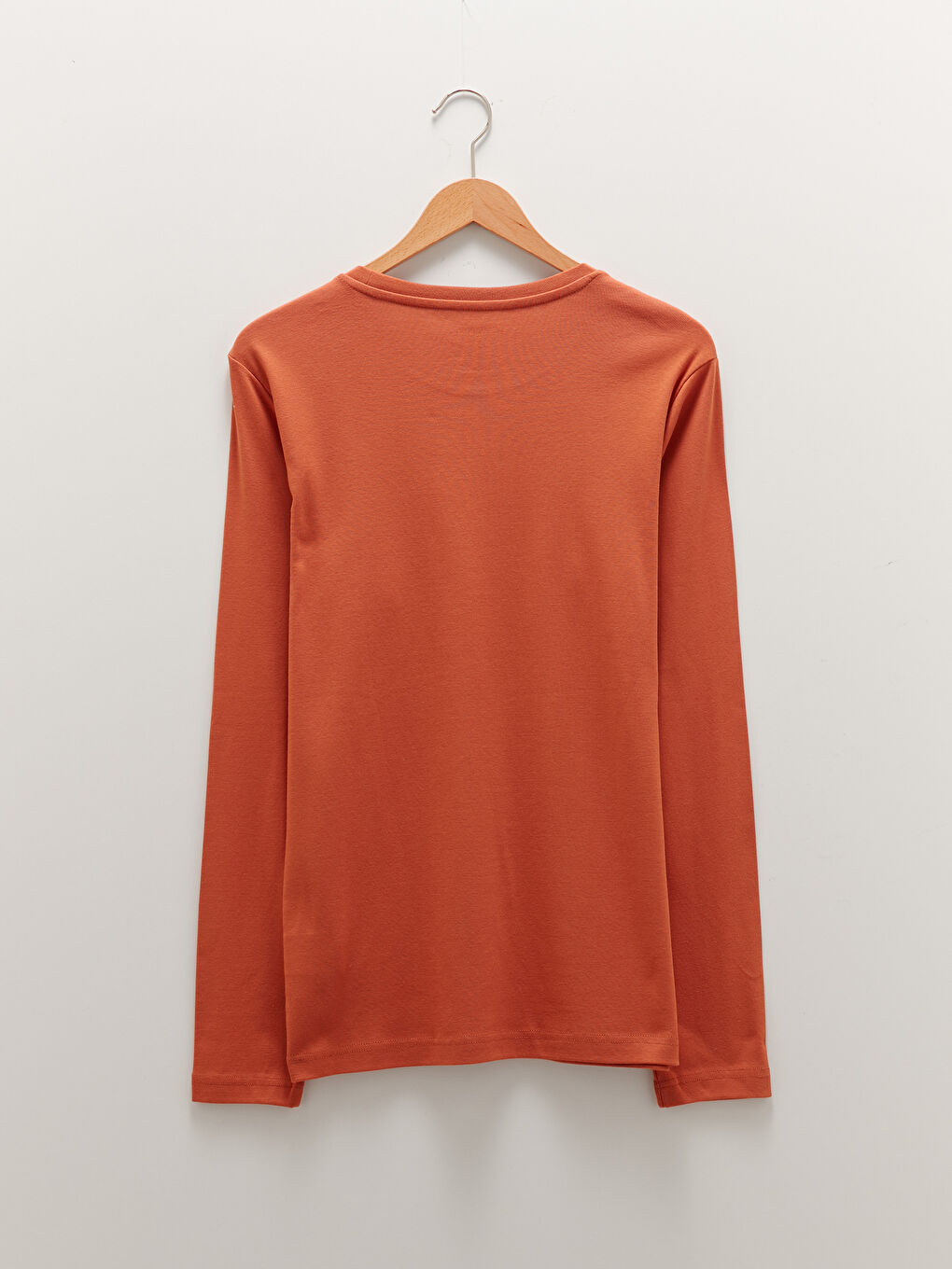 Turuncu Bisiklet Yaka Uzun Kollu Basic Erkek Tişört-7