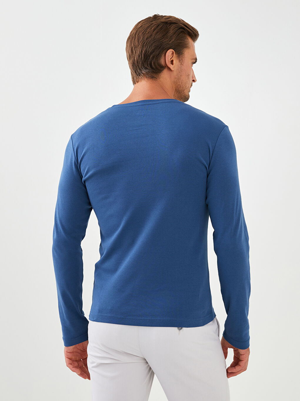 LCWAIKIKI Classic Crew Neck Long Sleeve Basic Men's T-shirt -W11508Z8-PJG
