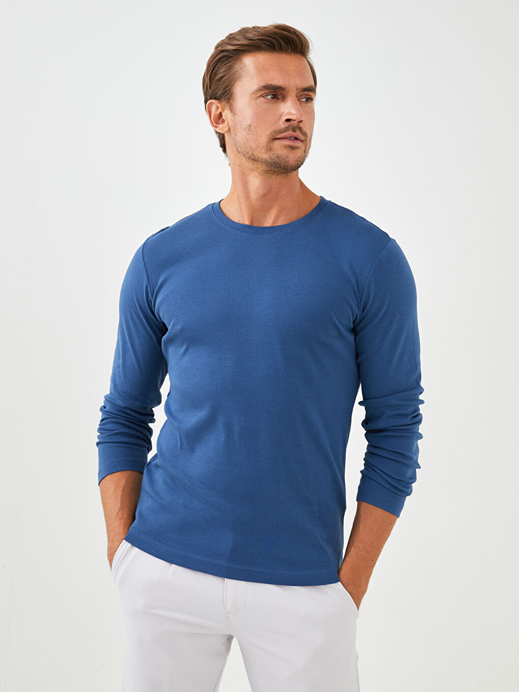 LCWAIKIKI Classic Crew Neck Long Sleeve Basic Men's T-shirt -W11508Z8-PJG