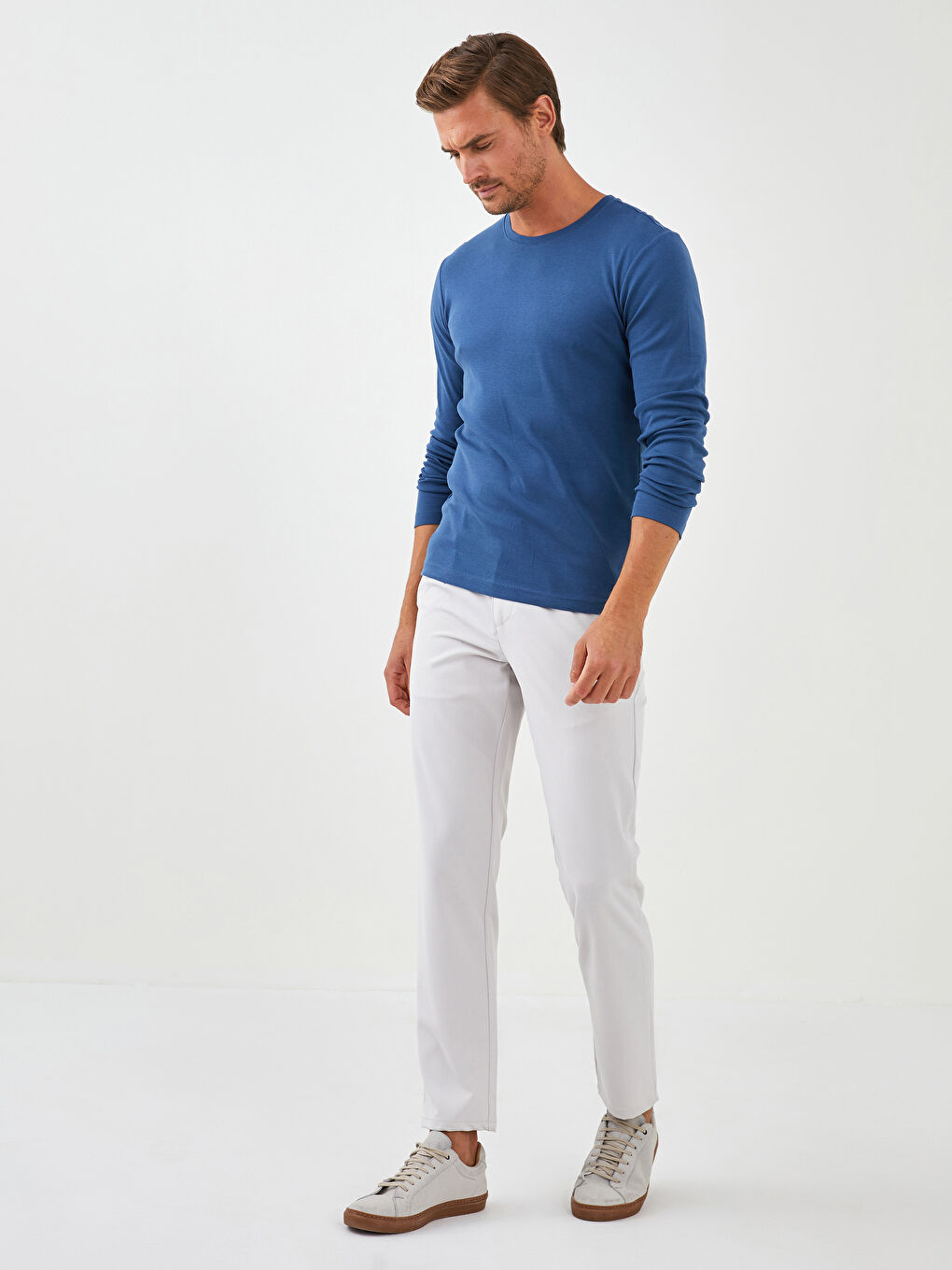 LCWAIKIKI Classic Crew Neck Long Sleeve Basic Men's T-shirt -W11508Z8-PJG