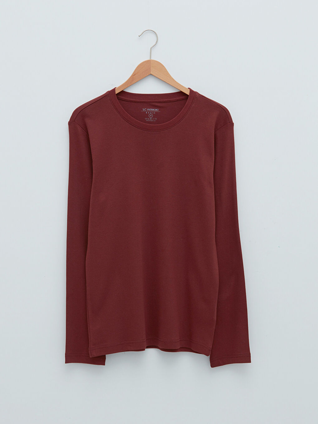 Kahverengi Bisiklet Yaka Uzun Kollu Basic Erkek Tişört-4