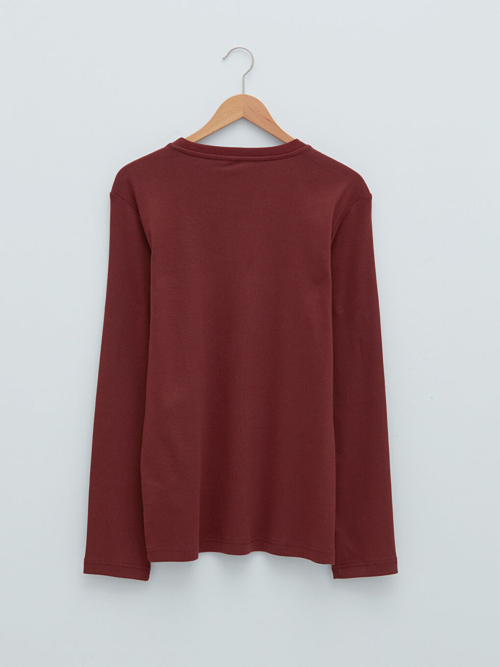 Kahverengi Bisiklet Yaka Uzun Kollu Basic Erkek Tişört-5