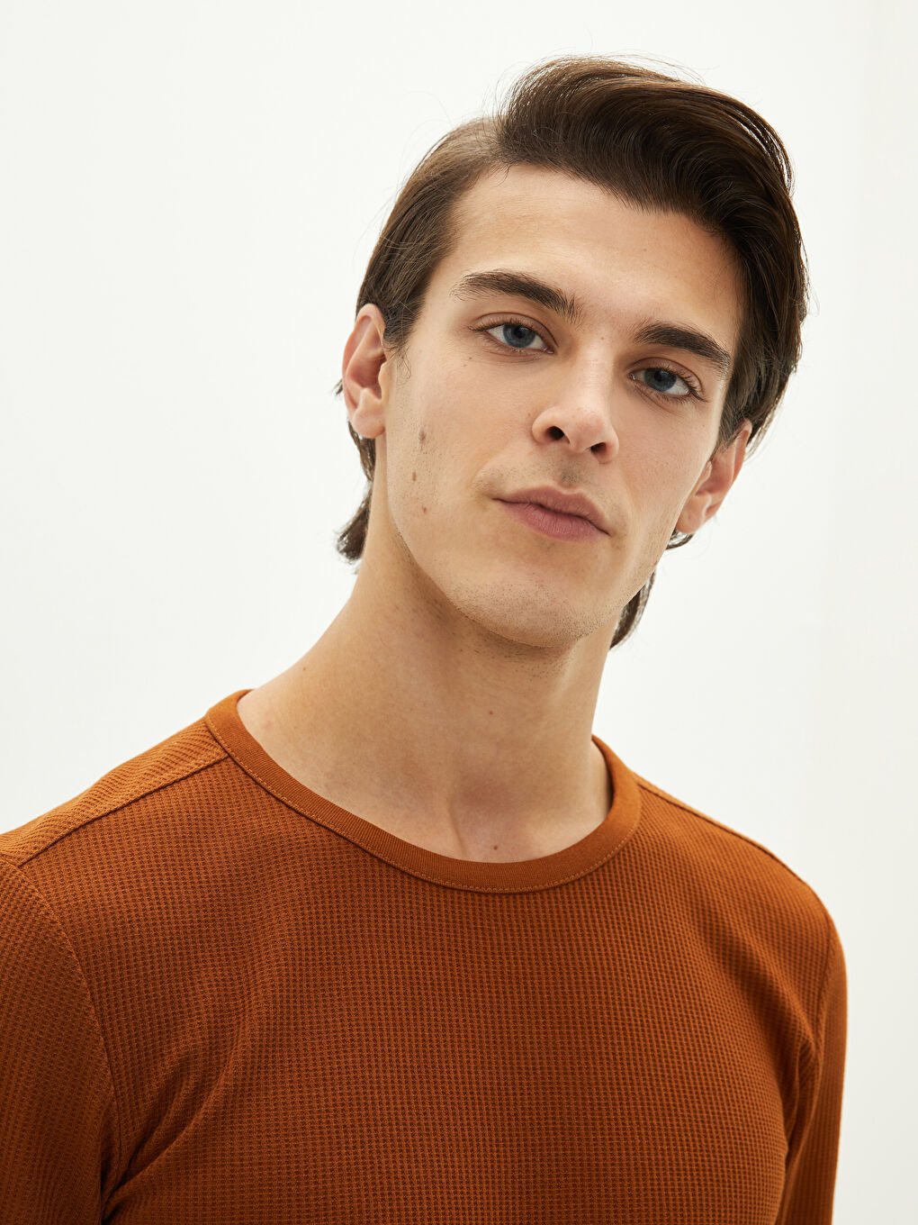 Crew Neck Long Sleeve Regular Men's T-shirt-3