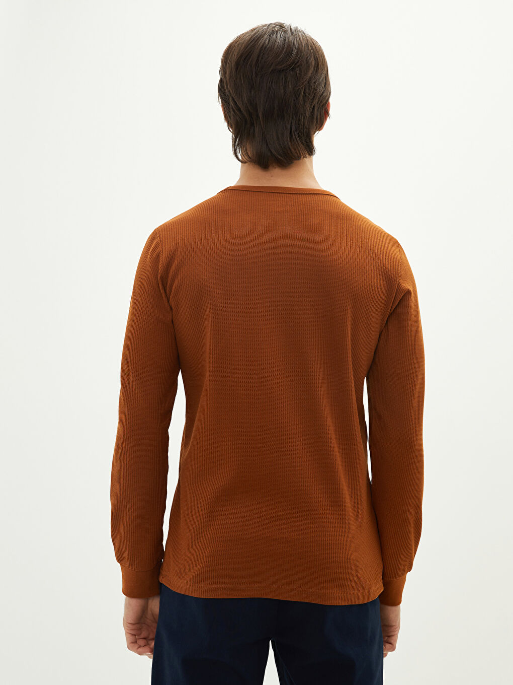 Crew Neck Long Sleeve Regular Men's T-shirt-4