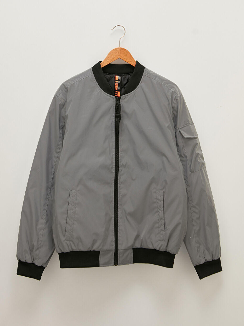 جاكيت بومبر رجالي بقصة عادية وياقة كلية-6