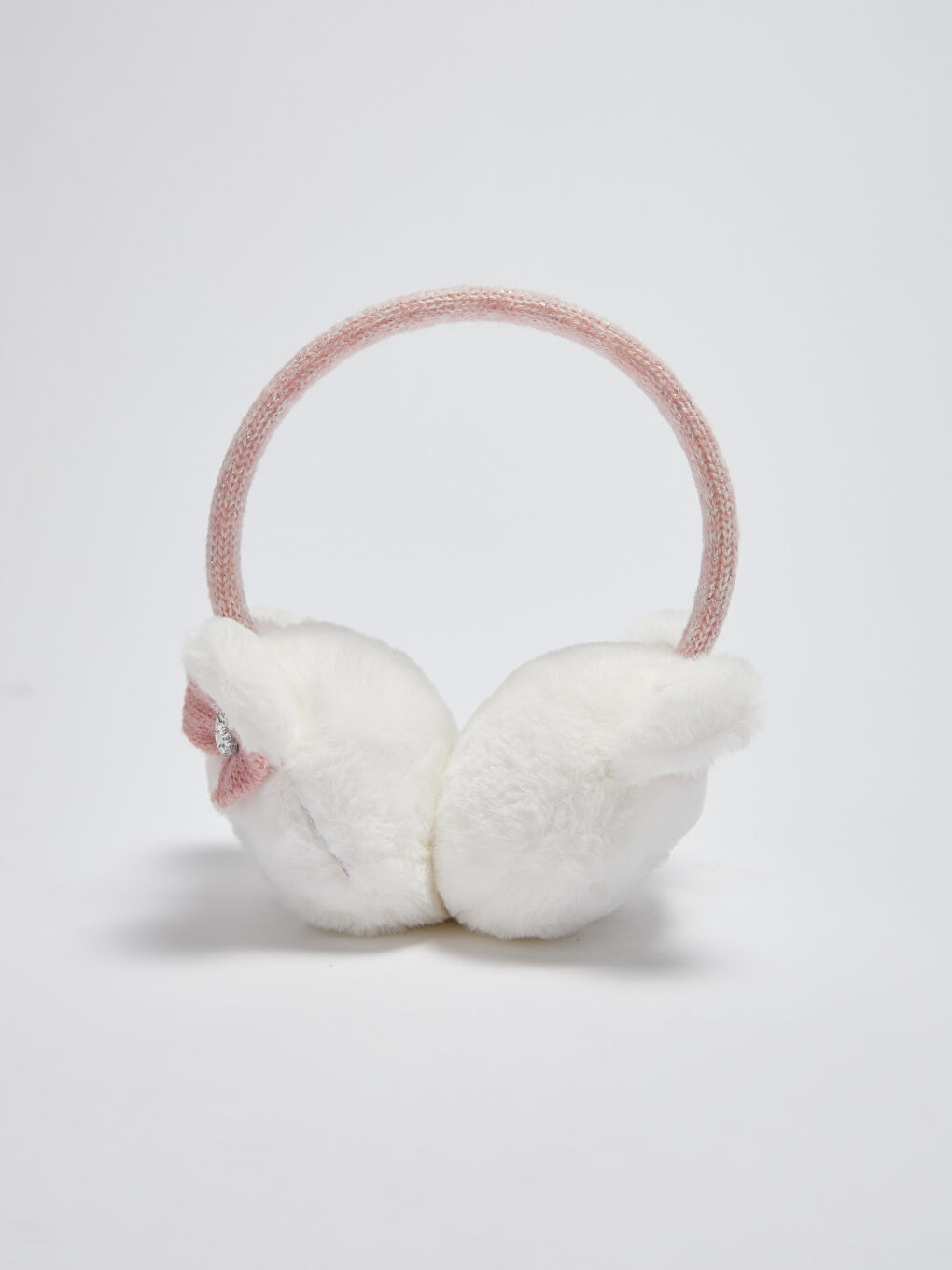 Pembe Kız Çocuk Hayvan Figürlü Pelüş Kulaklık-1
