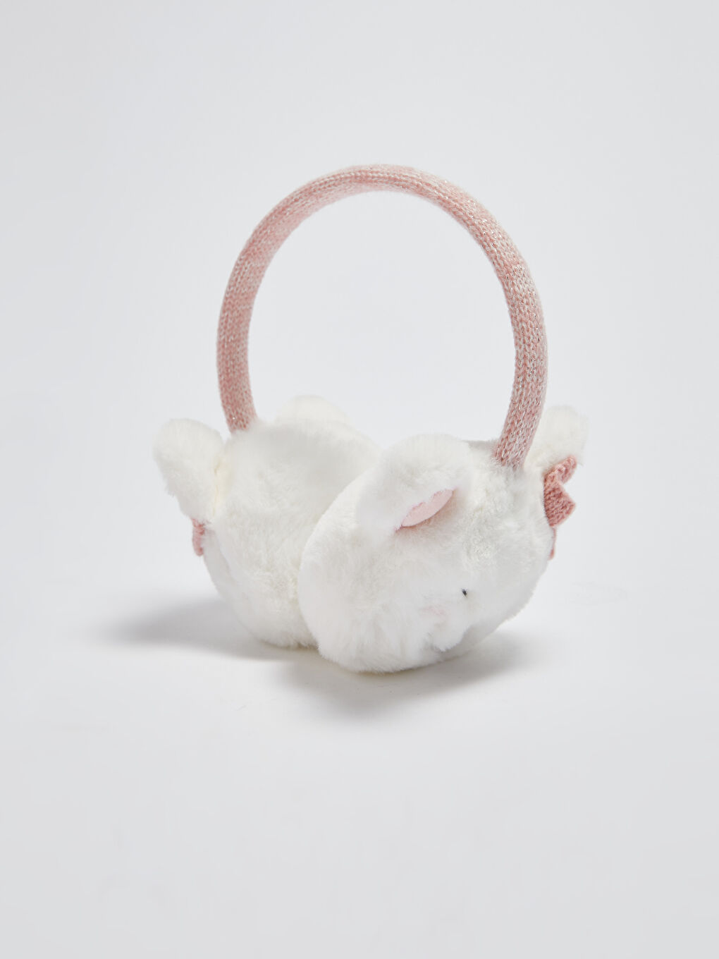 Pembe Kız Çocuk Hayvan Figürlü Pelüş Kulaklık-2