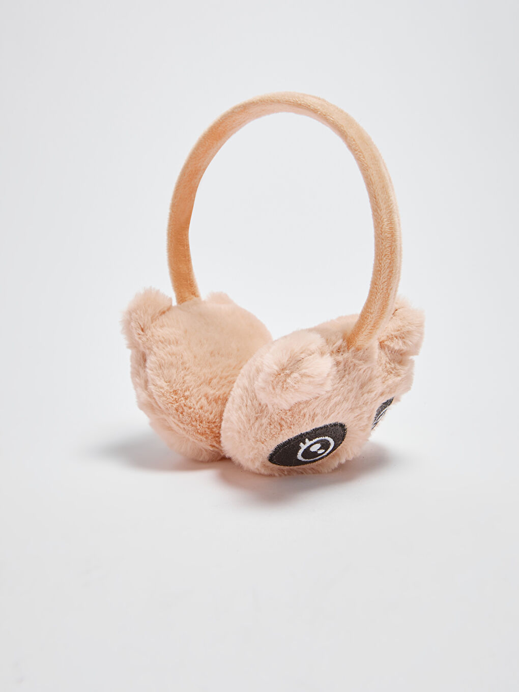 Bej Kız Çocuk Hayvan Figürlü Pelüş Kulaklık-1