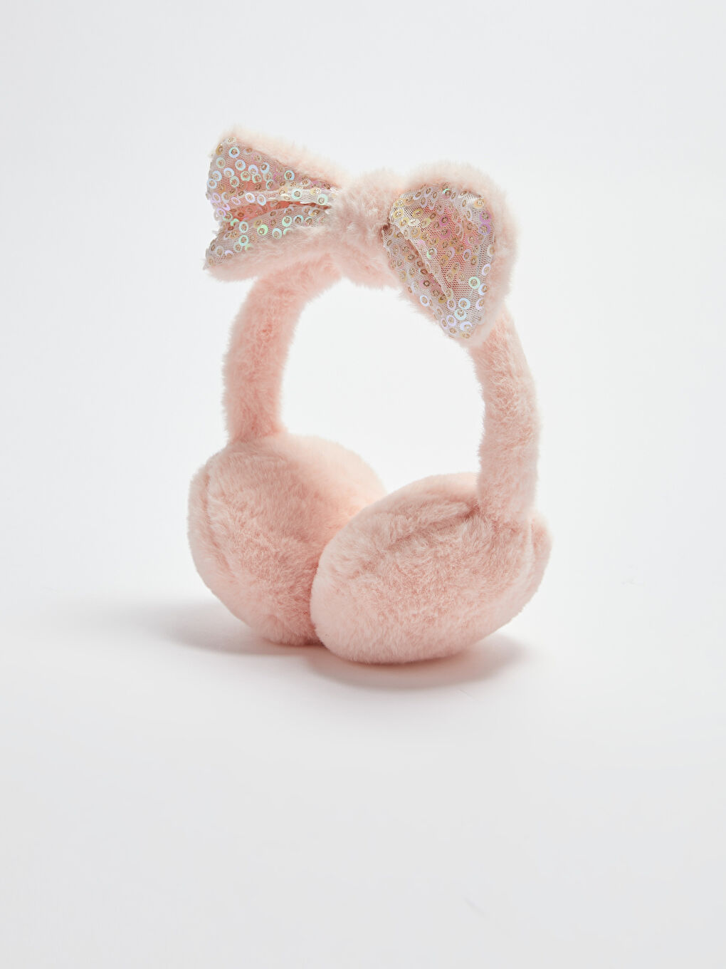 Girl's Ribbon Detailed Plush Headphones-1