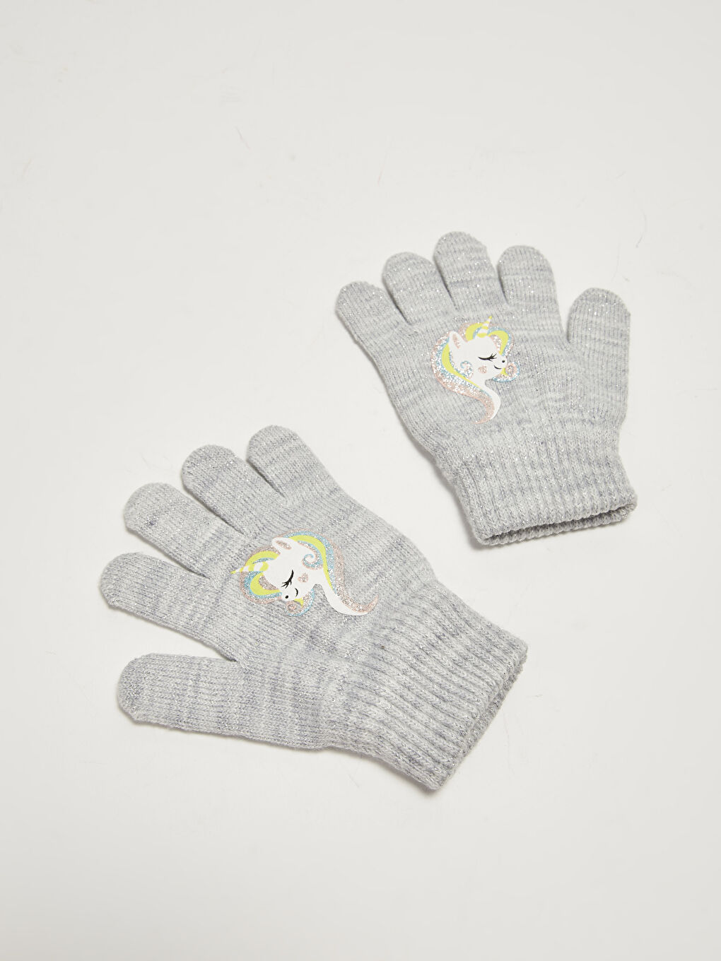LCW ACCESSORIES Dečije rukavice od trikotaže sa šljokicama i printom -W11546Z4-CT3