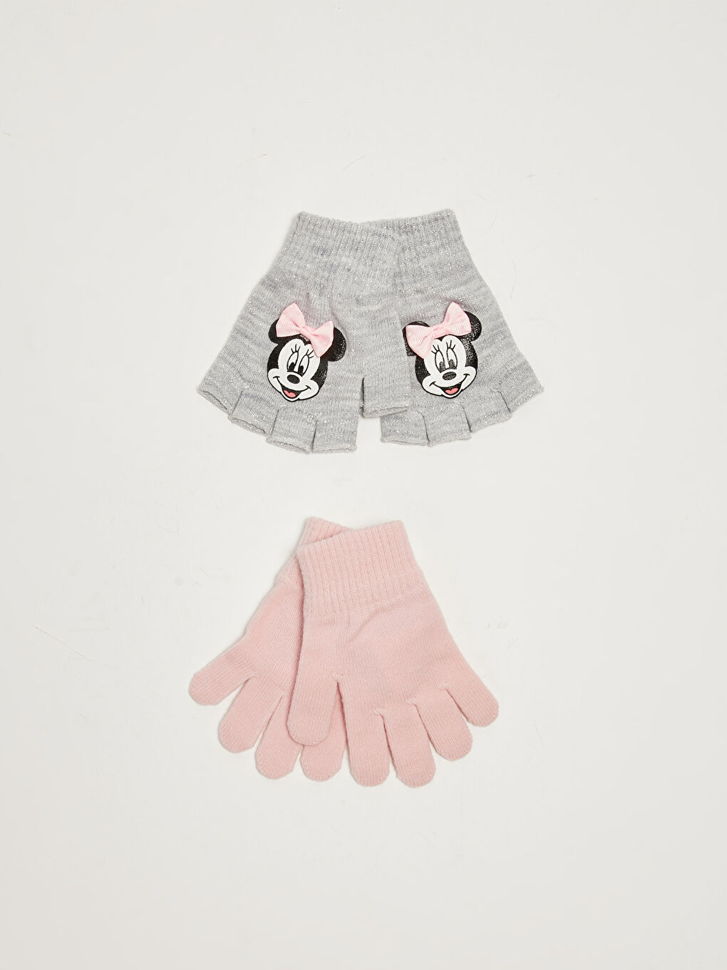 LCW ACCESSORIES Момичешки Плетени Ръкавици 2 бр. Мини Маус, Лицензирани от Disney -W11554Z4-LAK