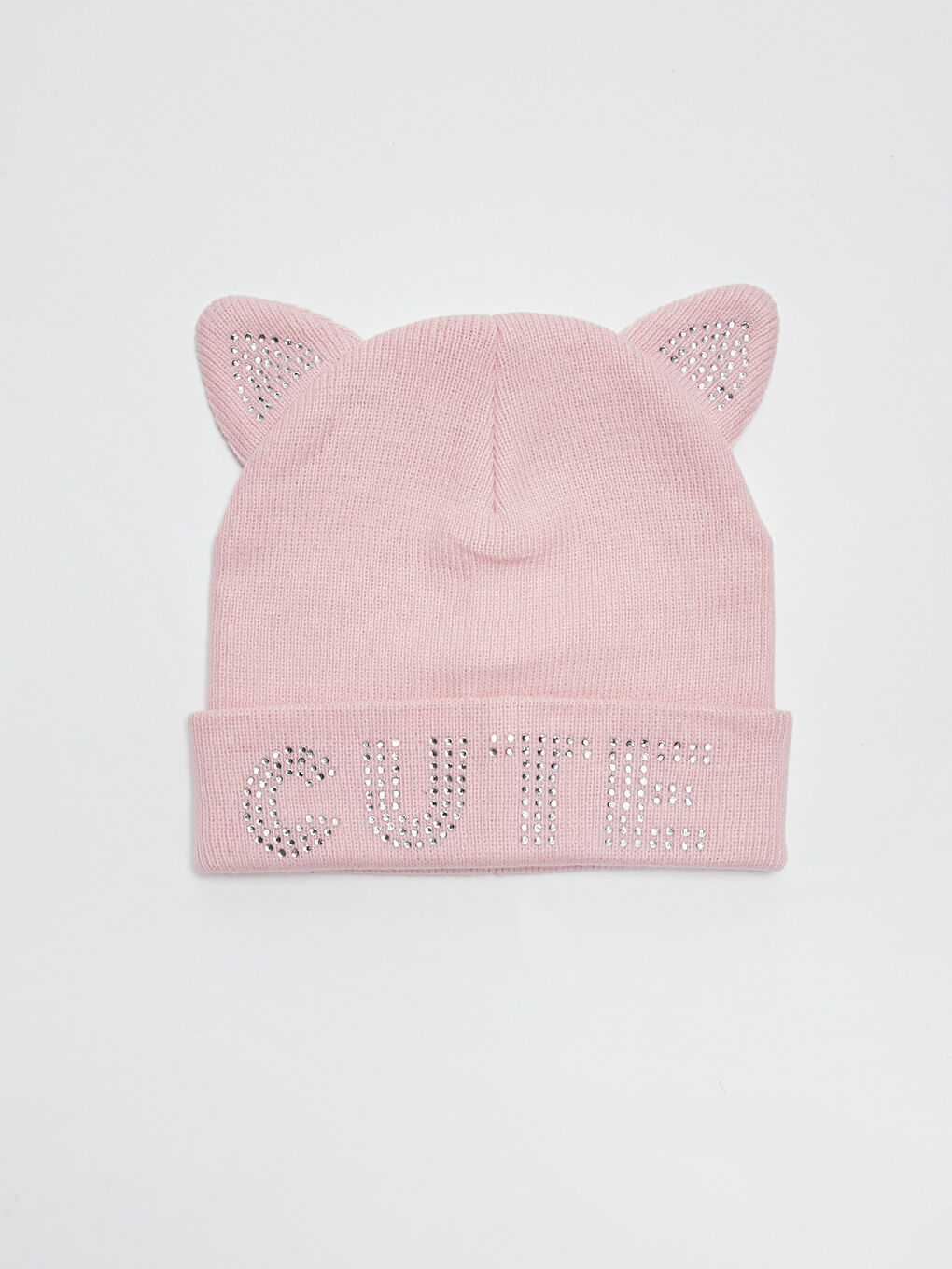 Animal Figured Shiny Stone Printed Girl Knitwear Beanie