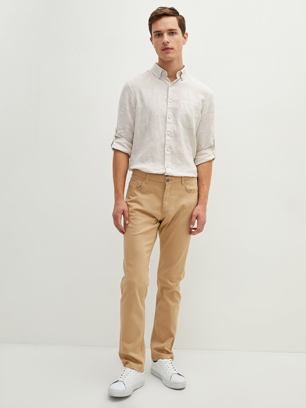 SOUTHBLUE Schlanke Passform Dobby-Gewebe Herren-Hosen -W11574Z8-FM0