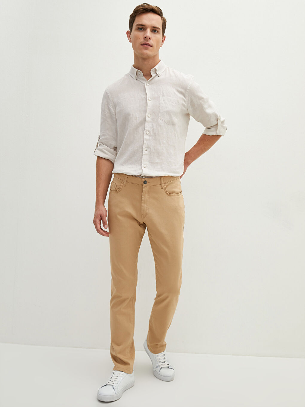 SOUTHBLUE Schlanke Passform Dobby-Gewebe Herren-Hosen -W11574Z8-FM0
