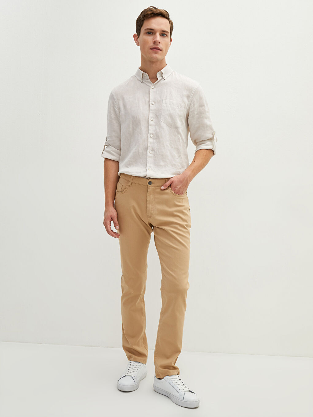 SOUTHBLUE Schlanke Passform Dobby-Gewebe Herren-Hosen -W11574Z8-FM0