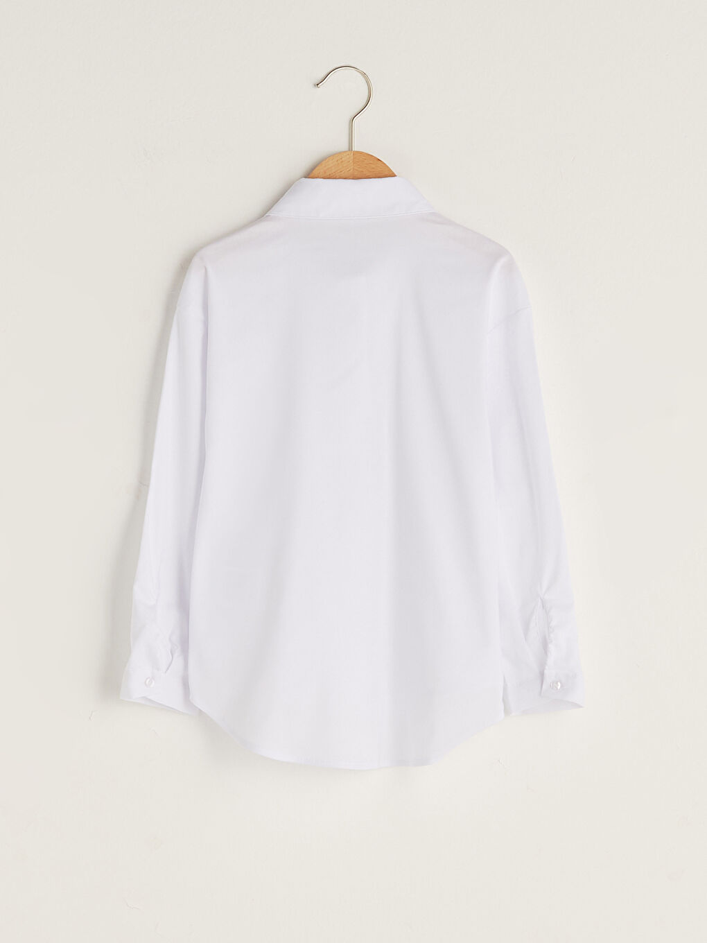 Basic Uzun Kollu Poplin Kız Çocuk Gömlek-1