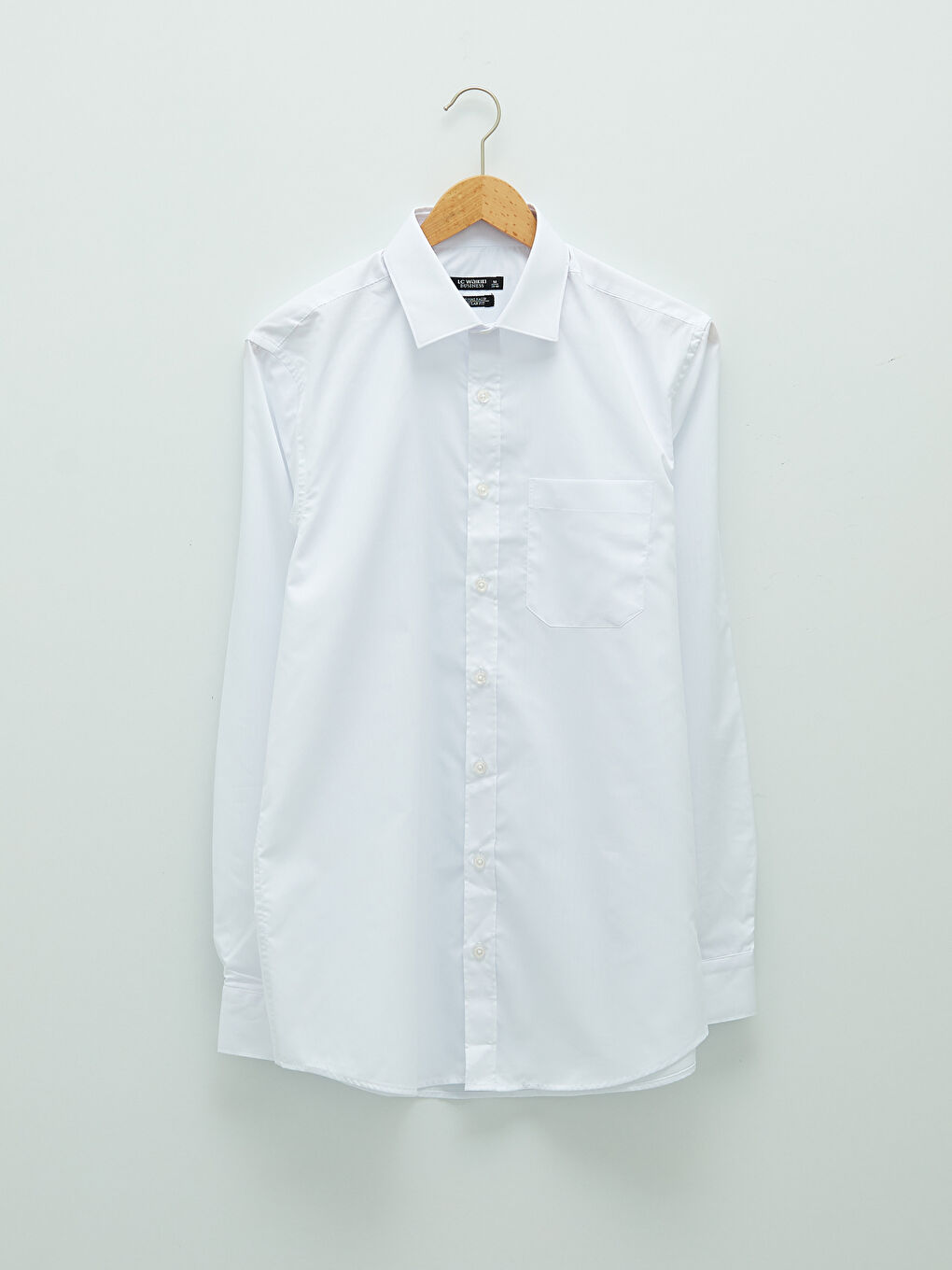 Beyaz Regular Fit Uzun Kollu Poplin Erkek Gömlek-4