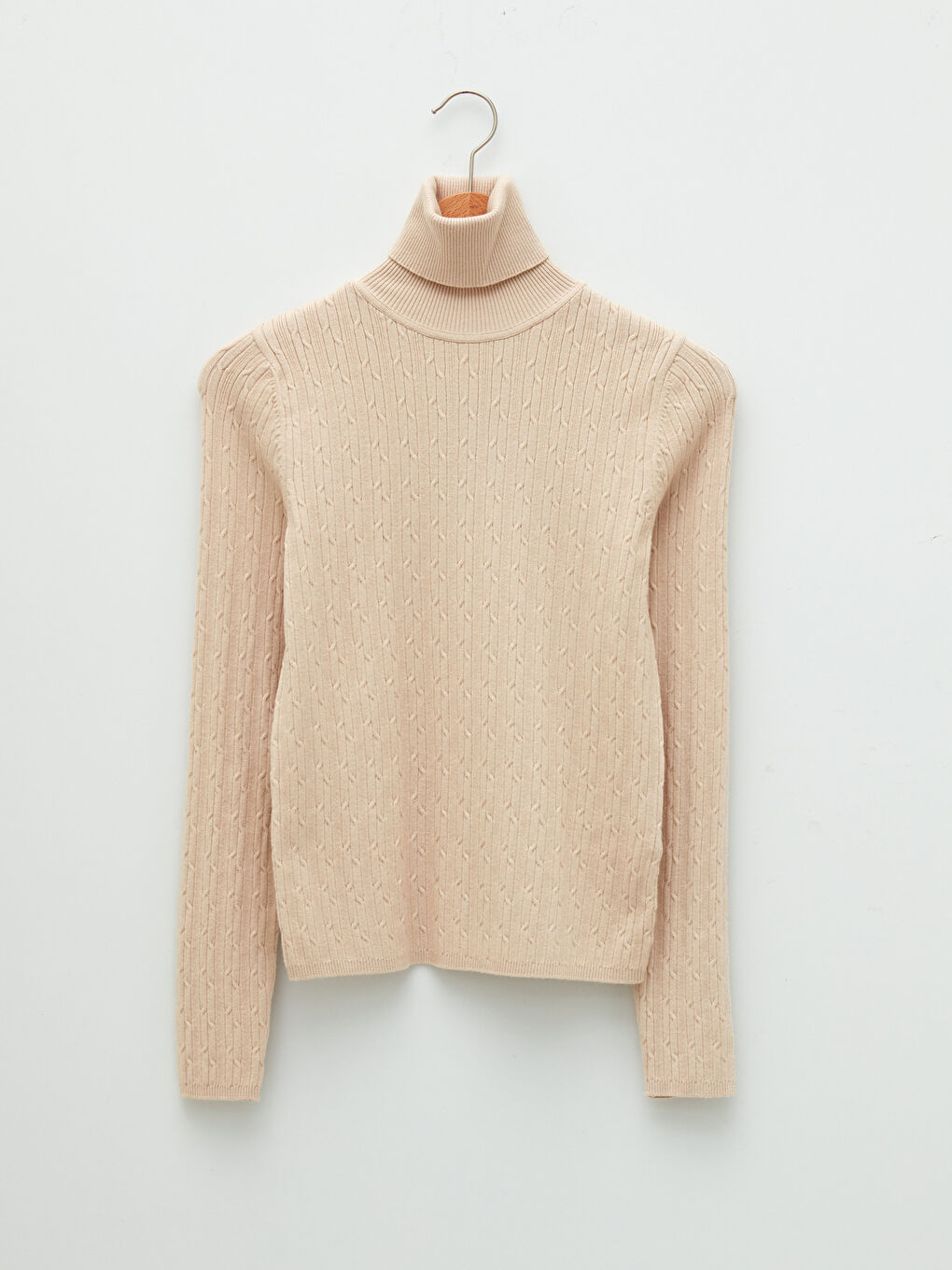 سترة تريكو بكول عالي كم طويل بسيط نساء-5