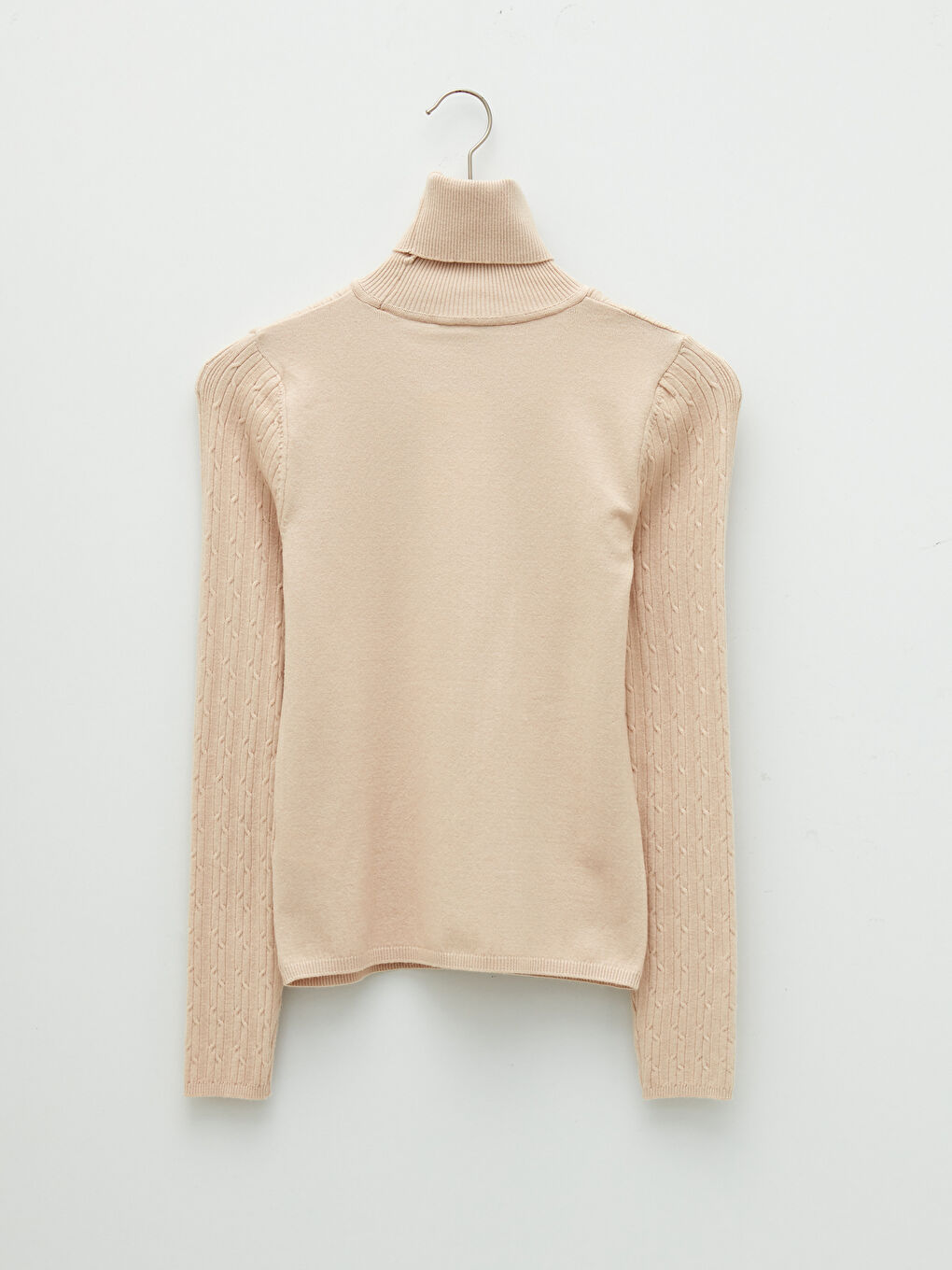 سترة تريكو بكول عالي كم طويل بسيط نساء-6