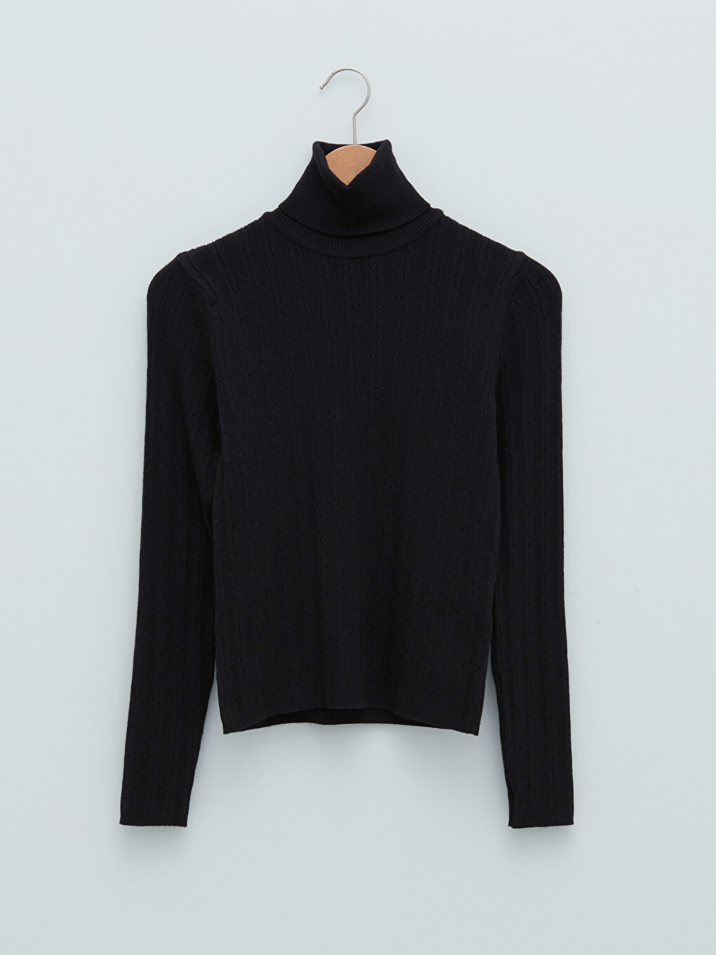 Turtleneck Plain Long Sleeve Women's Knitwear Sweater-5