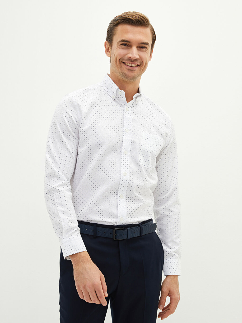 LCWAIKIKI Formal Regular Fit Long Sleeve Gabardine Men's Shirt -W11636Z8-LU7