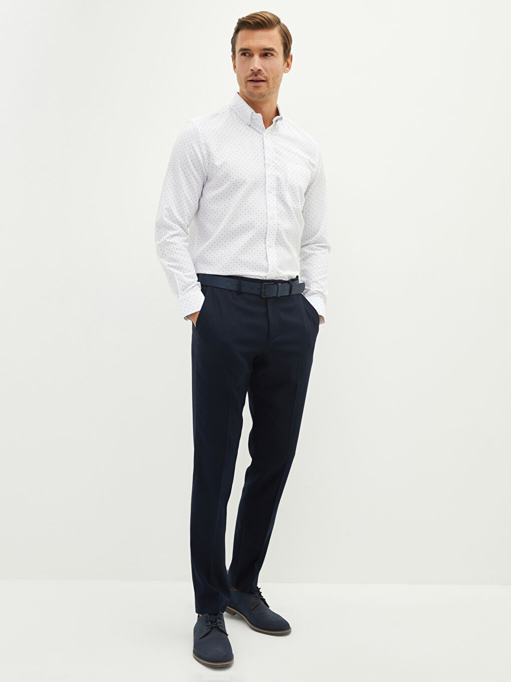 LCWAIKIKI Formal Regular Fit Long Sleeve Gabardine Men's Shirt -W11636Z8-LU7