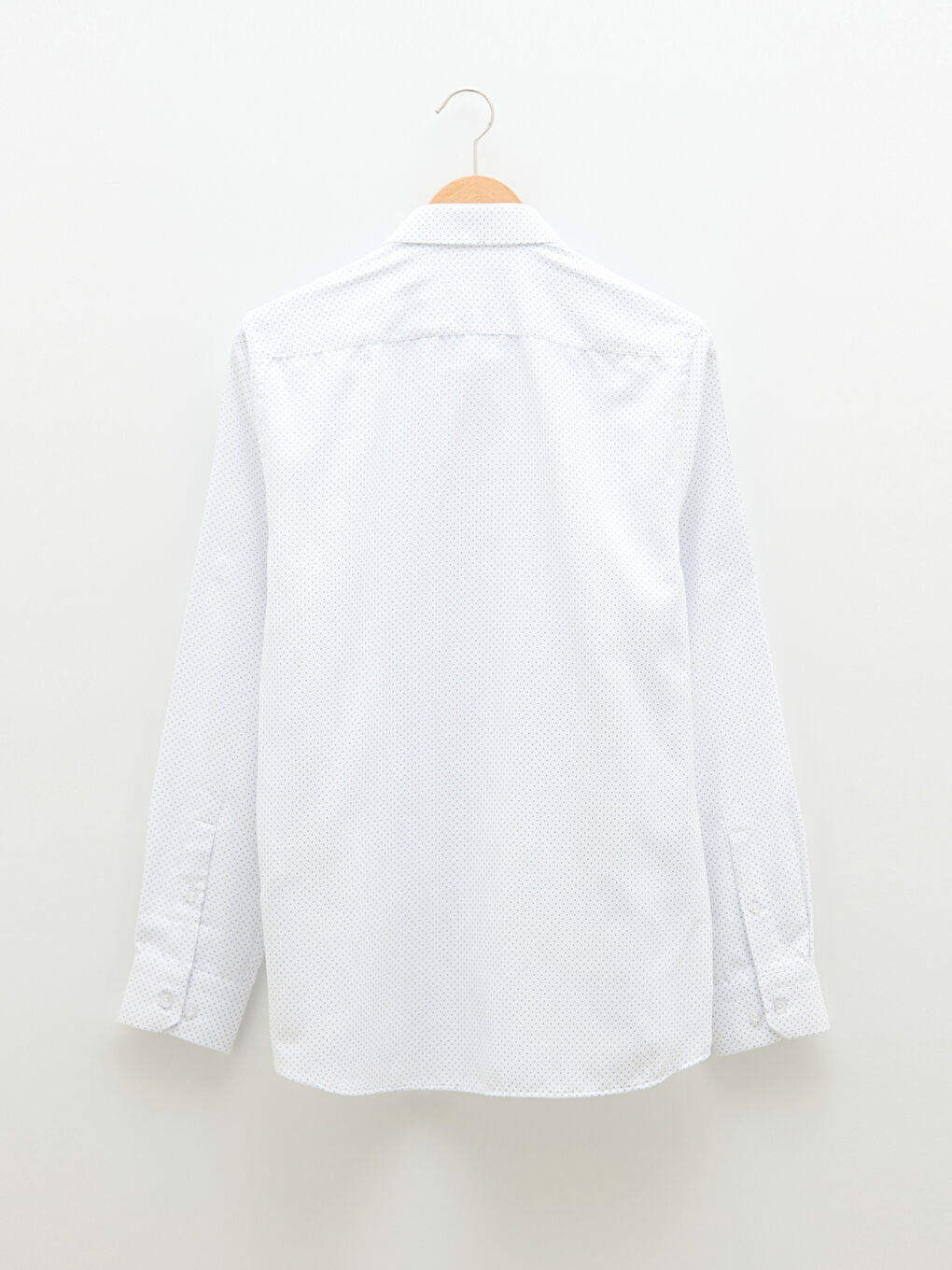 Beyaz Slim Fit Uzun Kollu Armürlü Erkek Gömlek-6