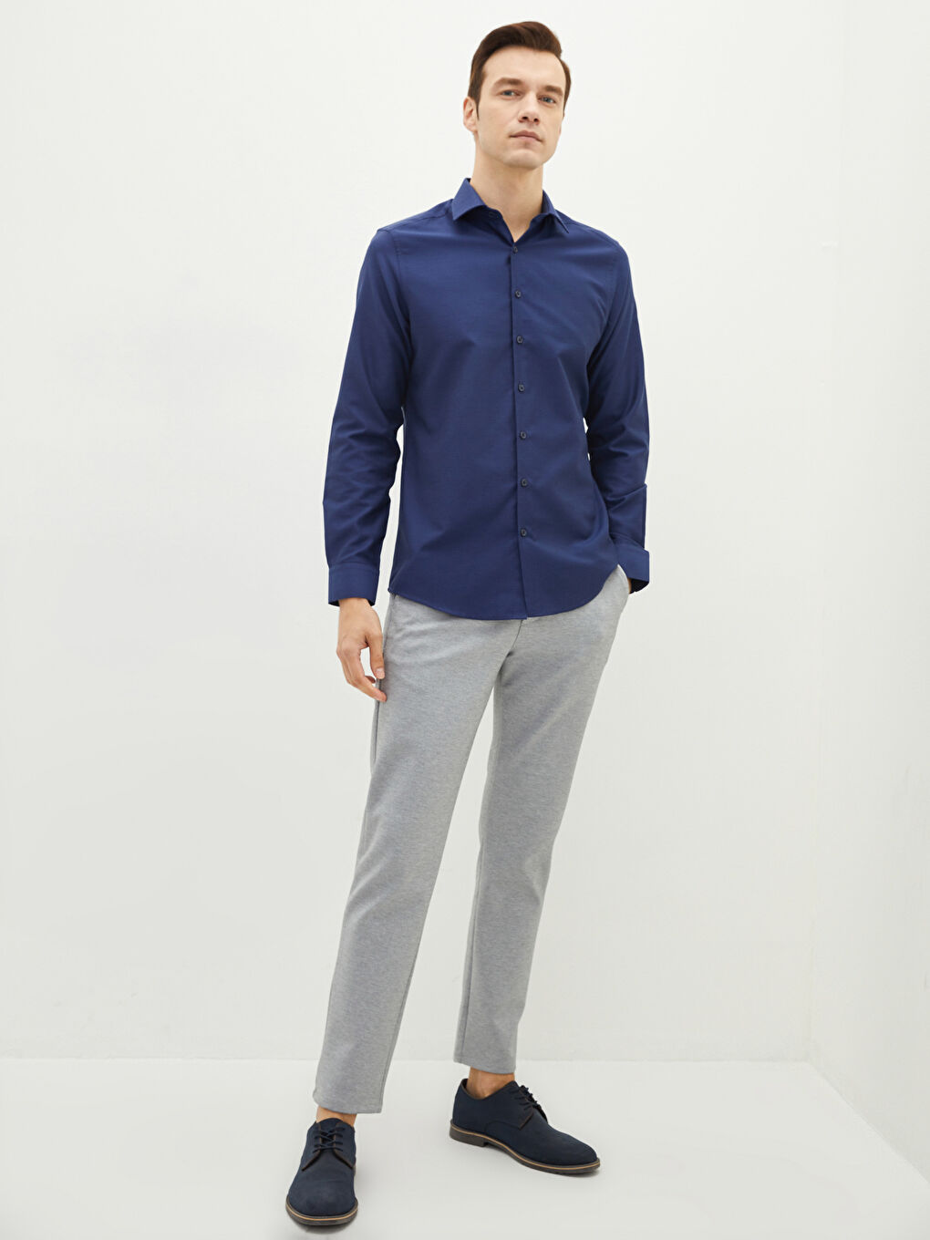 Slim Fit Long Sleeve Men's Shirt