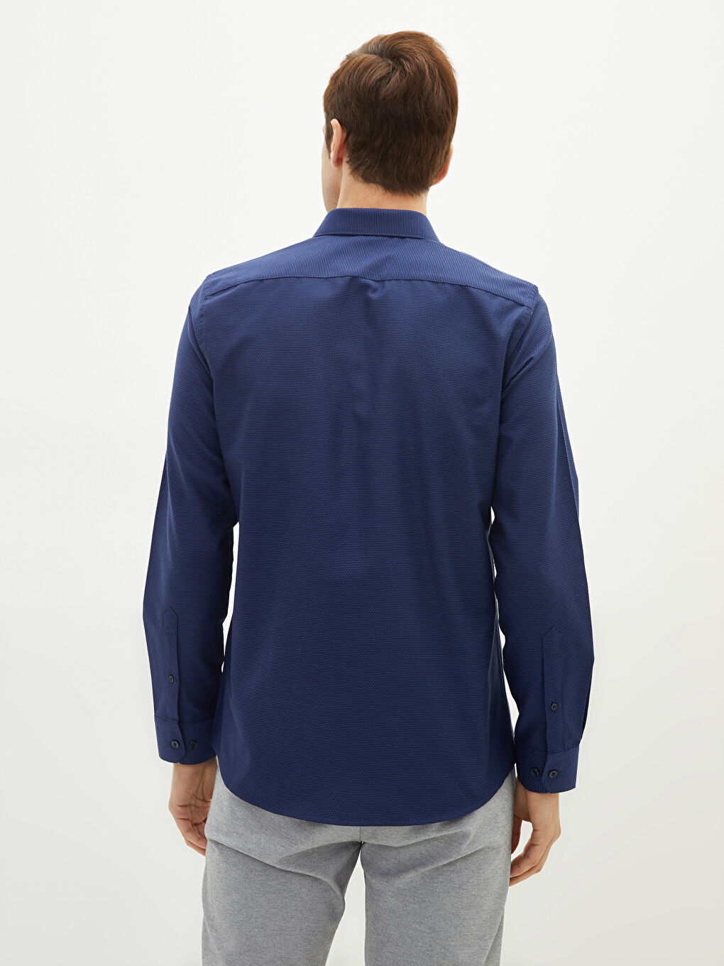 Slim Fit Long Sleeve Men's Shirt-4