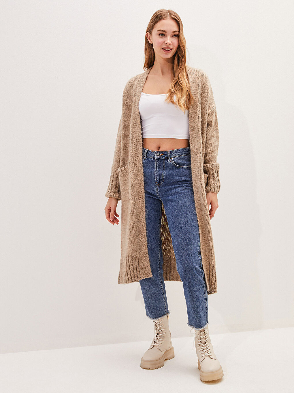 Pocket Detailed Long Sleeve Women's Knitwear Cardigan-2