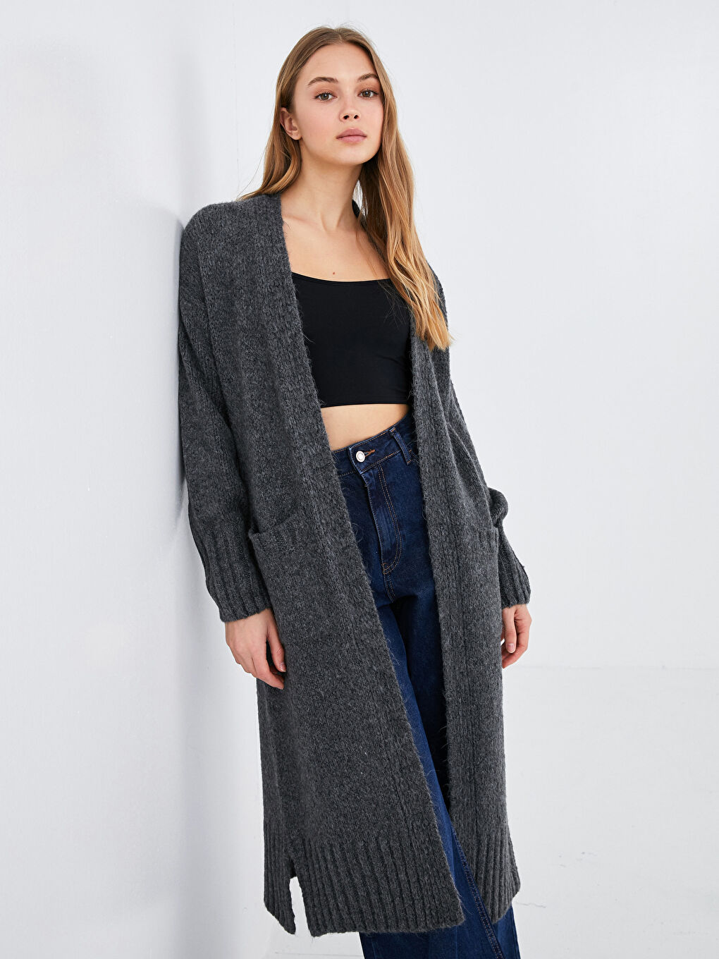 Pocket Detailed Long Sleeve Women's Knitwear Cardigan