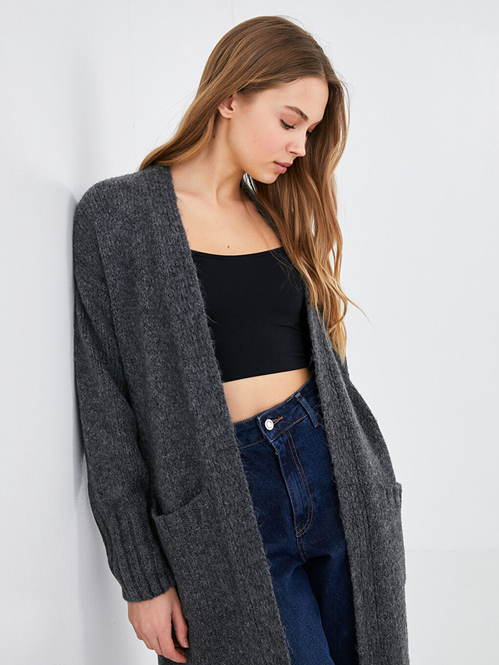 Pocket Detailed Long Sleeve Women's Knitwear Cardigan-1