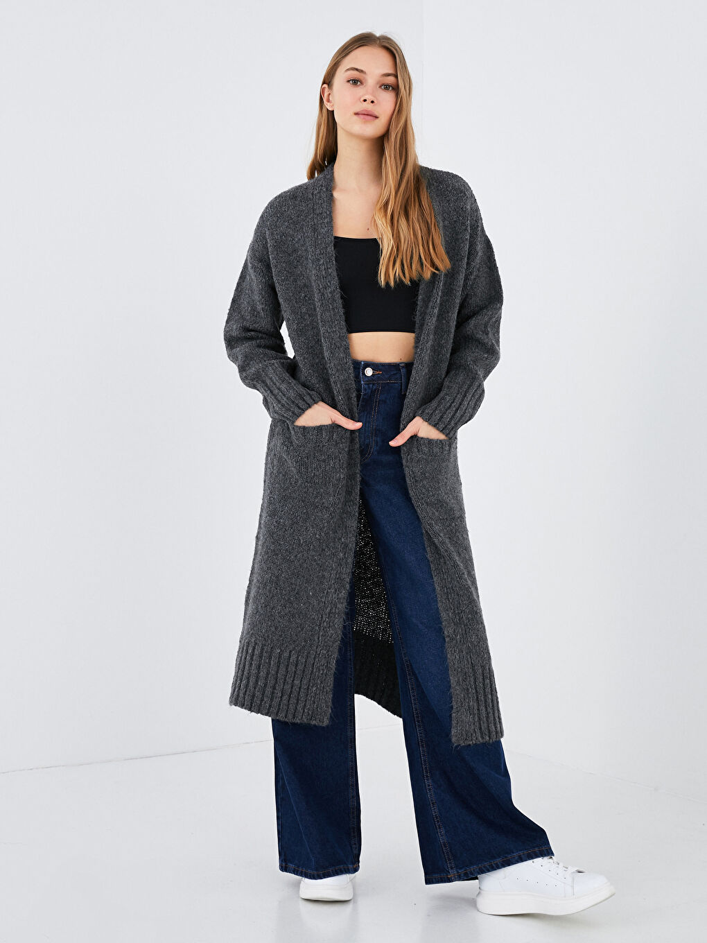 Pocket Detailed Long Sleeve Women's Knitwear Cardigan-4