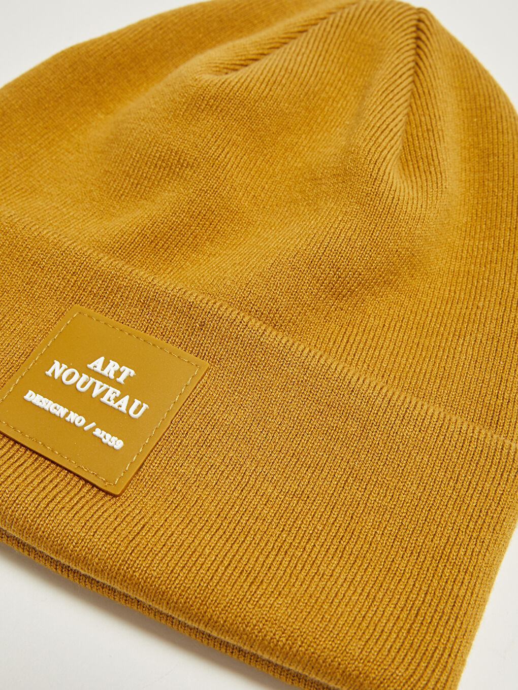 Sarı Etiket Detaylı Erkek Triko Bere-4