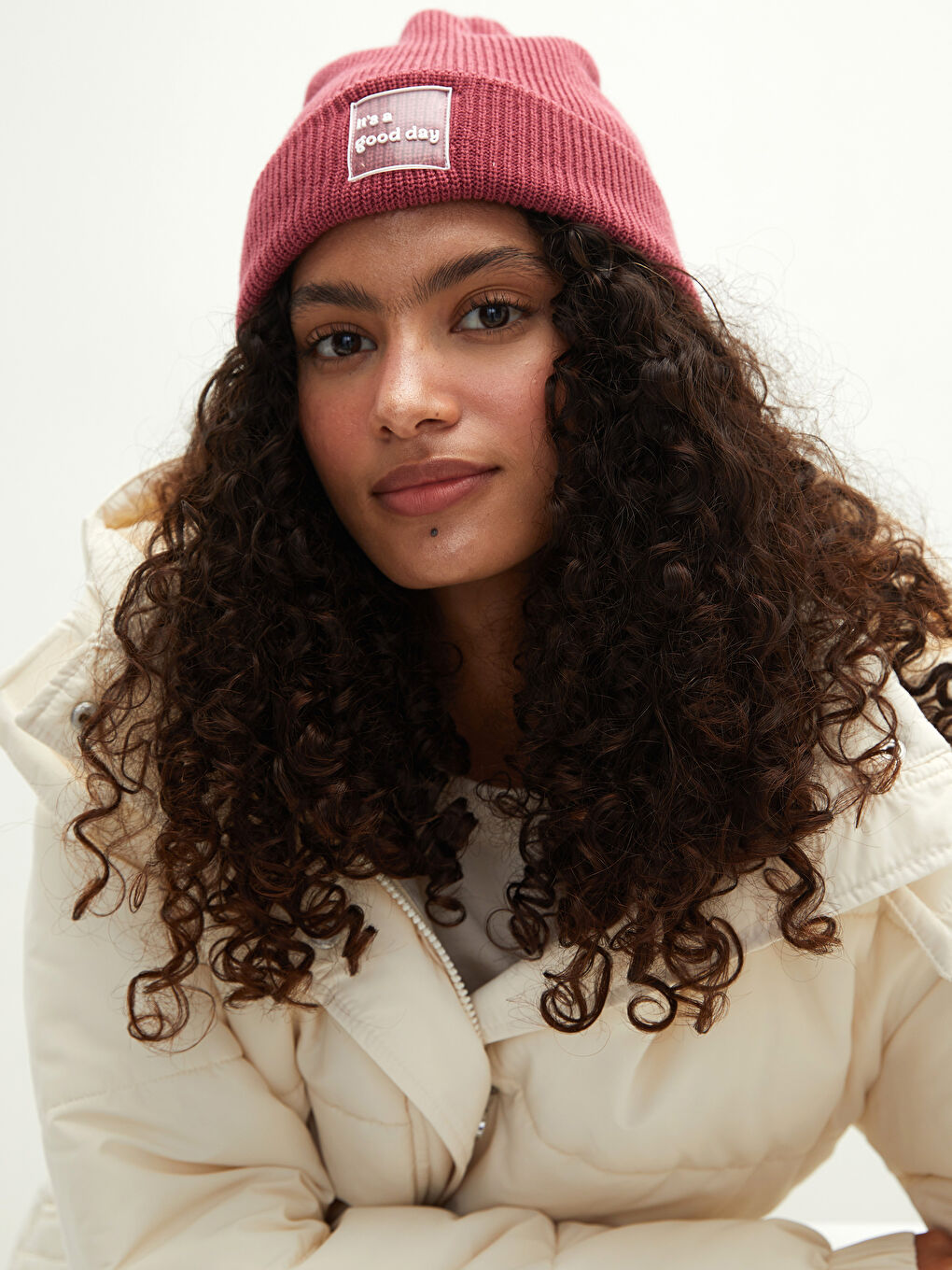 LCW ACCESSORIES Label Printed Women's Tricot Beret -W11686Z8-GPK