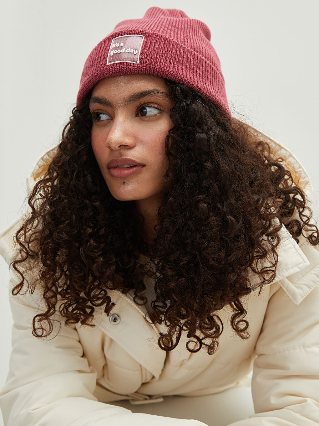 LCW ACCESSORIES Label Printed Women's Tricot Beret -W11686Z8-GPK