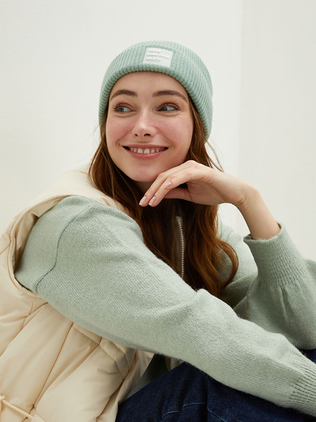 Берет Женский Трикотажный С Принтом