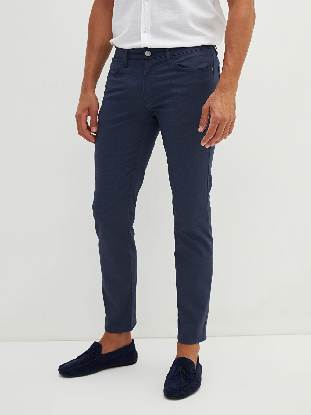 Ерлерге арналған тар пішім өрнексіз шалбар-5